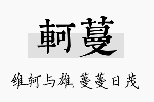 轲蔓名字的寓意及含义