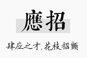 应招名字的寓意及含义