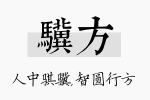 骥方名字的寓意及含义