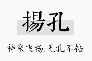 扬孔名字的寓意及含义