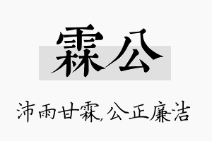 霖公名字的寓意及含义