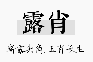 露肖名字的寓意及含义