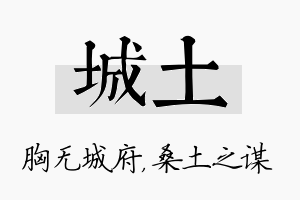 城土名字的寓意及含义