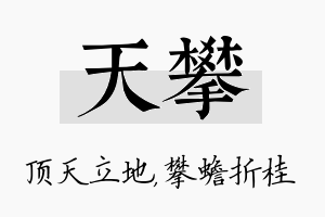 天攀名字的寓意及含义