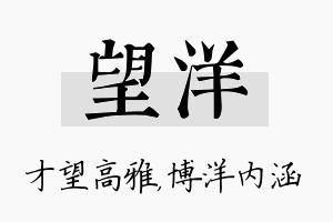 望洋名字的寓意及含义