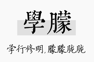 学朦名字的寓意及含义