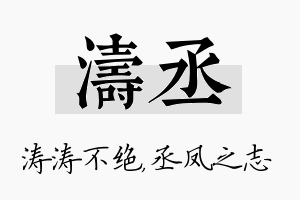 涛丞名字的寓意及含义