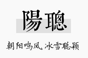 阳聪名字的寓意及含义