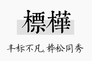 标桦名字的寓意及含义