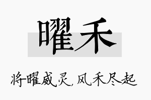 曜禾名字的寓意及含义