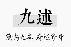 九述名字的寓意及含义