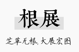 根展名字的寓意及含义