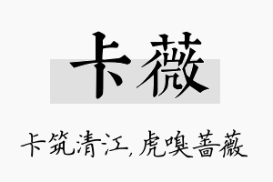 卡薇名字的寓意及含义