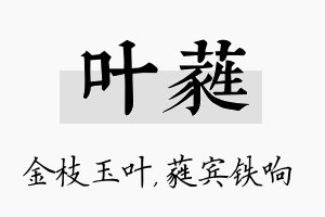 叶蕤名字的寓意及含义