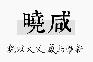 晓咸名字的寓意及含义