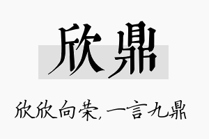 欣鼎名字的寓意及含义