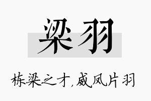 梁羽名字的寓意及含义