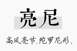 亮尼名字的寓意及含义