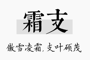 霜支名字的寓意及含义