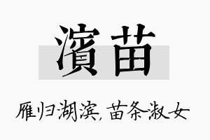 滨苗名字的寓意及含义