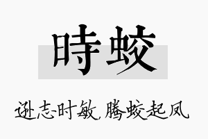 时蛟名字的寓意及含义