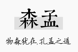 森孟名字的寓意及含义