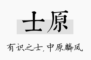 士原名字的寓意及含义