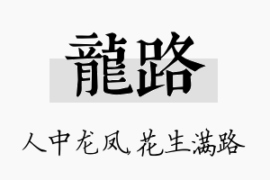 龙路名字的寓意及含义