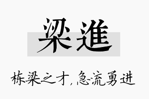 梁进名字的寓意及含义