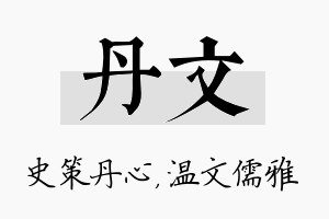 丹文名字的寓意及含义