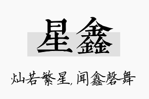 星鑫名字的寓意及含义