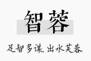 智蓉名字的寓意及含义