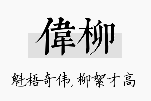 伟柳名字的寓意及含义