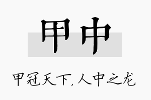 甲中名字的寓意及含义