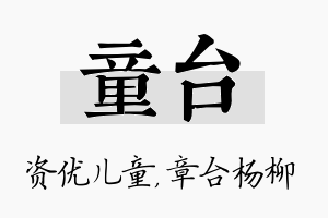 童台名字的寓意及含义