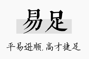 易足名字的寓意及含义