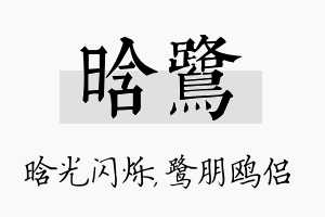 晗鹭名字的寓意及含义