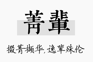 菁辈名字的寓意及含义