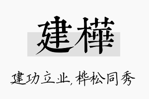 建桦名字的寓意及含义