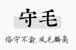 守毛名字的寓意及含义