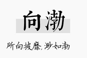 向渤名字的寓意及含义