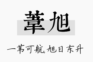 苇旭名字的寓意及含义