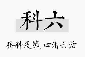 科六名字的寓意及含义