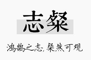 志粲名字的寓意及含义