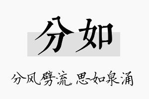 分如名字的寓意及含义