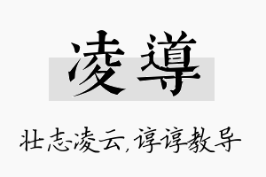 凌导名字的寓意及含义