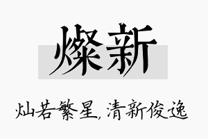 灿新名字的寓意及含义