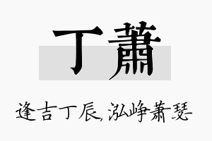 丁萧名字的寓意及含义