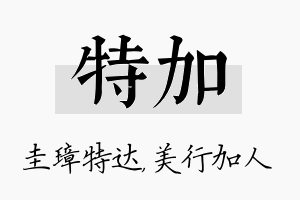 特加名字的寓意及含义