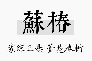 苏椿名字的寓意及含义